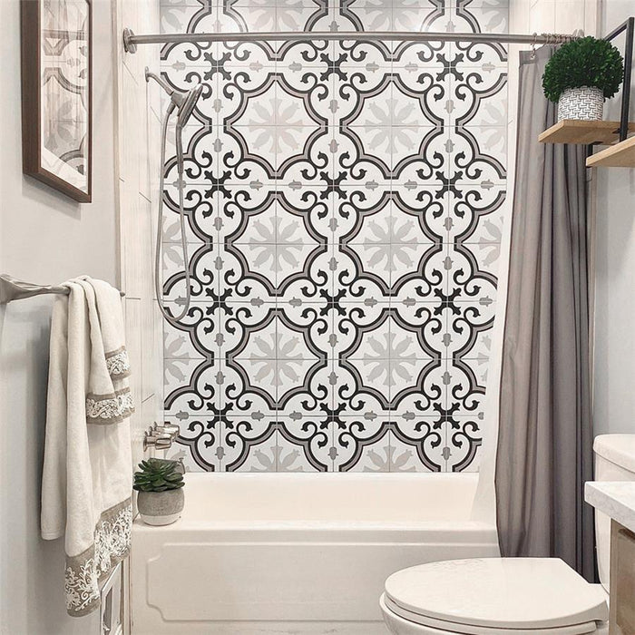 SomerTile - Lacour 10" x 10" Porcelain Tile - Grey wall installation