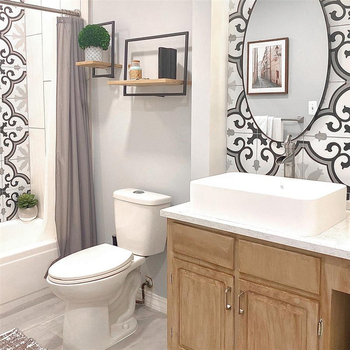 SomerTile - Lacour 10" x 10" Porcelain Tile - Grey wall installation