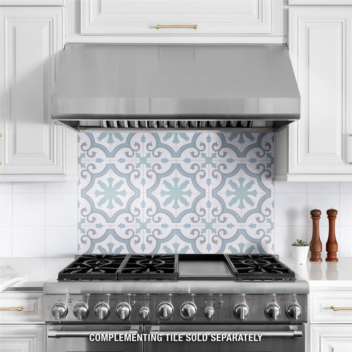 SomerTile - Lacour 10" x 10" Porcelain Tile - Aqua wall installation