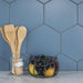 SomerTile - Textile Basic 9" x 10" Porcelain Hex Tile - Niagara wall installation