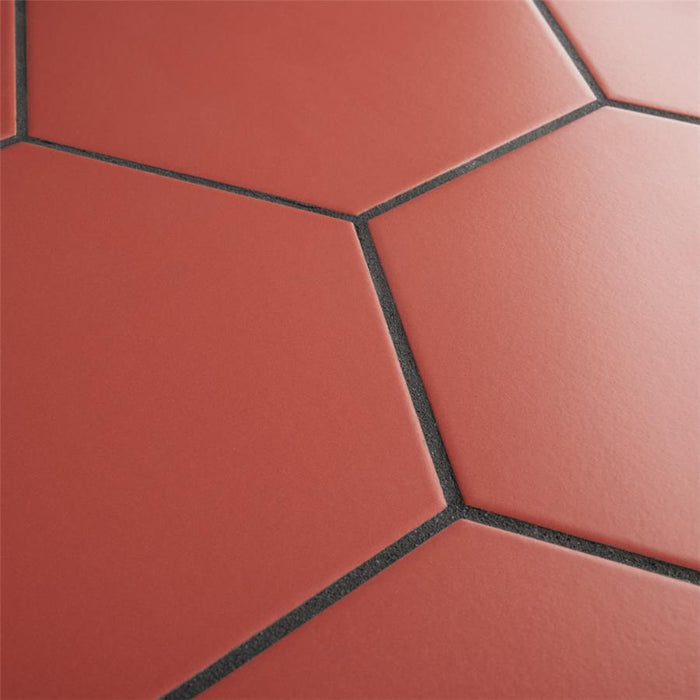 SomerTile - Textile Basic 9" x 10" Porcelain Hex Tile - Red 2
