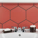 SomerTile - Textile Basic 9" x 10" Porcelain Hex Tile - Red 3