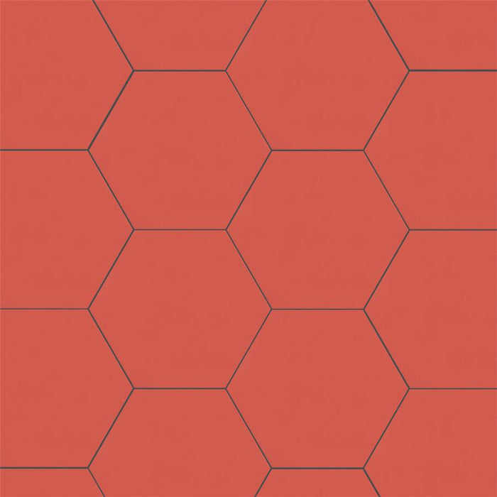 SomerTile - Textile Basic 9" x 10" Porcelain Hex Tile - Red 4