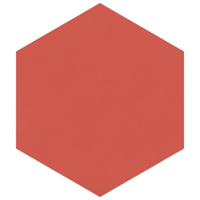 SomerTile - Textile Basic 9" x 10" Porcelain Hex Tile - Red