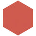 SomerTile - Textile Basic 9" x 10" Porcelain Hex Tile - Red
