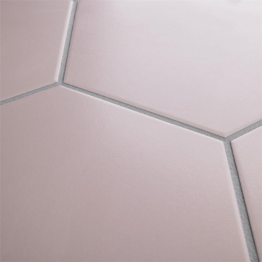 SomerTile - Textile Basic 9&quot; x 10&quot; Porcelain Hex Tile - Rose