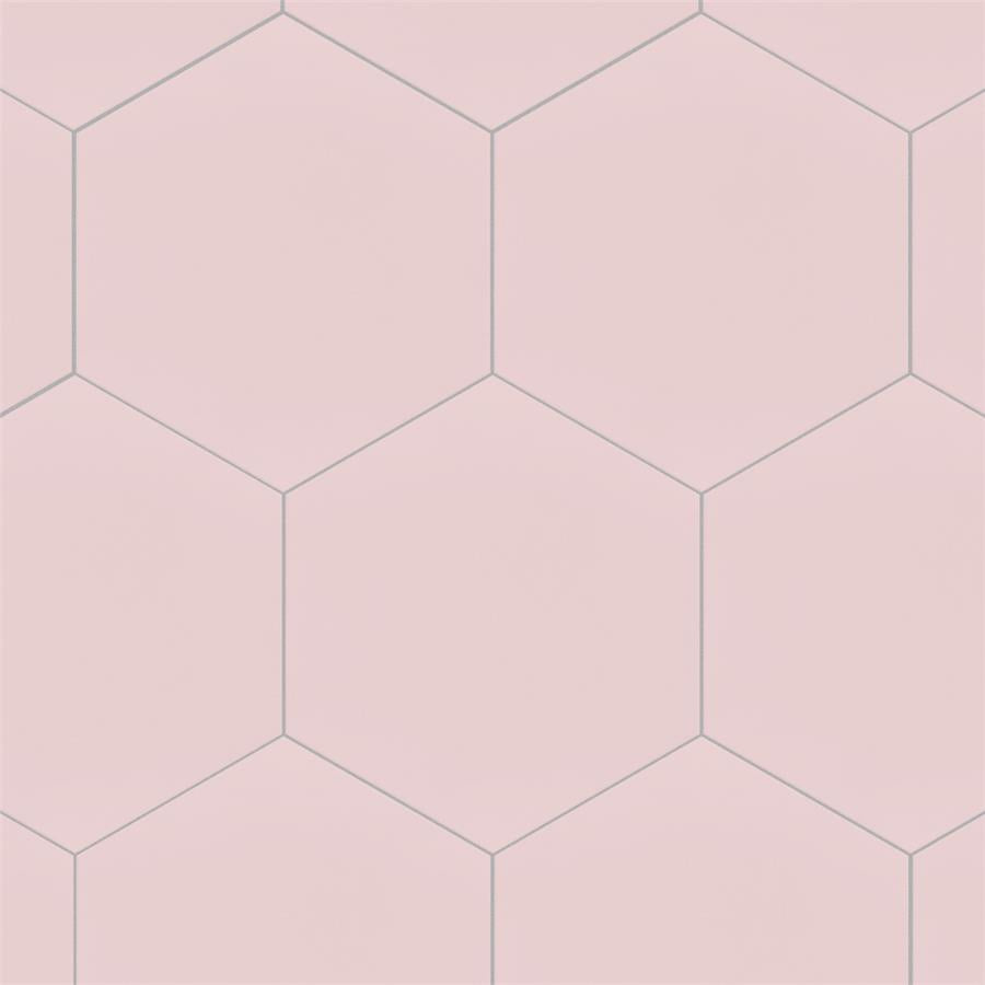 SomerTile - Textile Basic 9&quot; x 10&quot; Porcelain Hex Tile - Rose