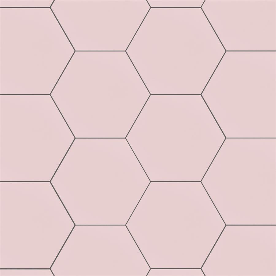 SomerTile - Textile Basic 9&quot; x 10&quot; Porcelain Hex Tile - Rose