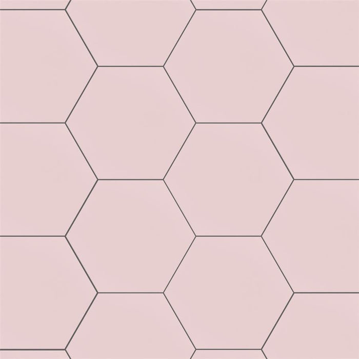 SomerTile - Textile Basic 9" x 10" Porcelain Hex Tile - Rose