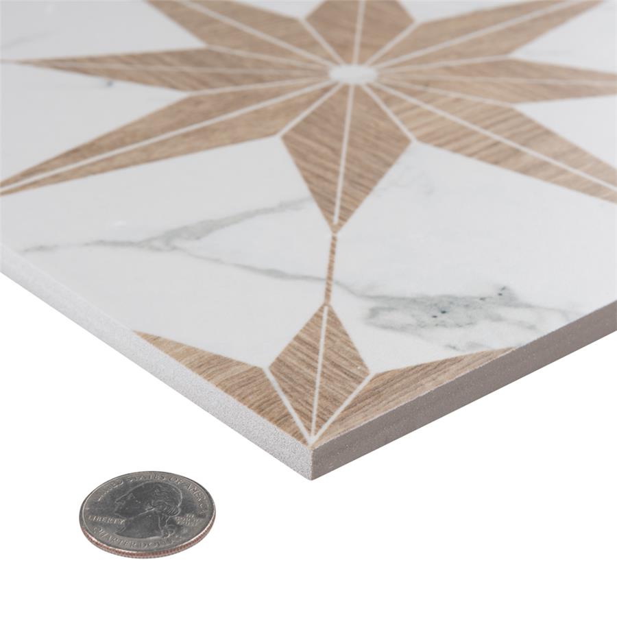 SomerTile - Llama Stella Loire 10&quot; x 10&quot; Porcelain Tile - Noce