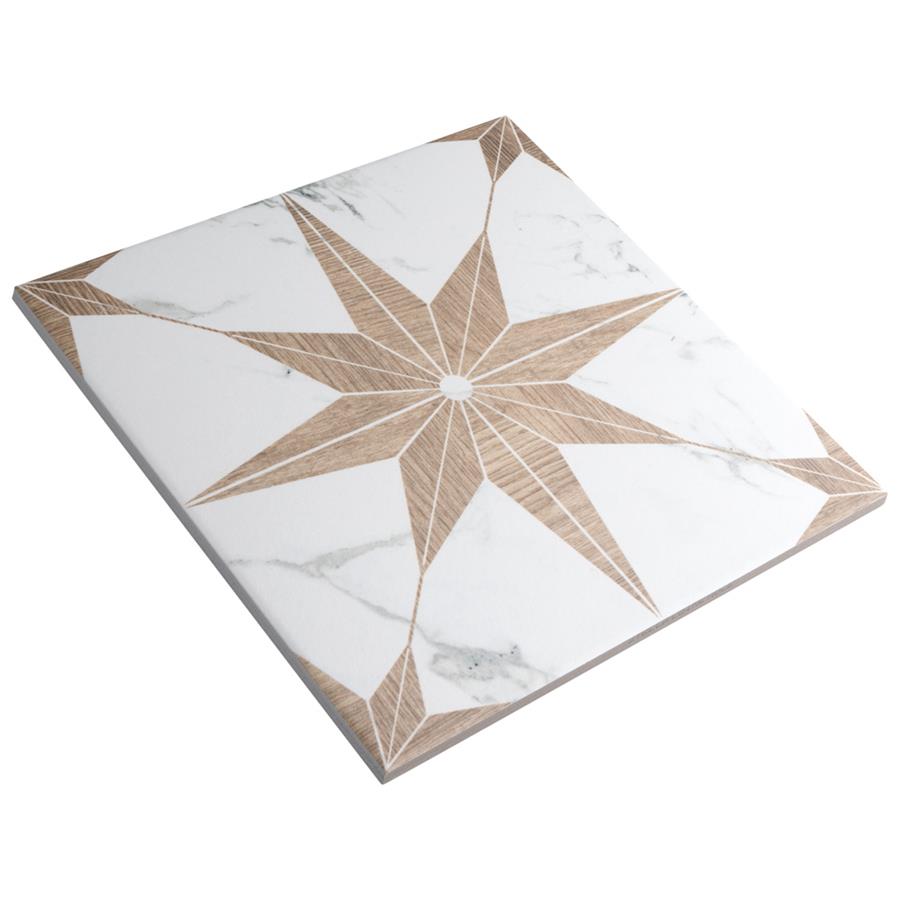 SomerTile - Llama Stella Loire 10&quot; x 10&quot; Porcelain Tile - Noce