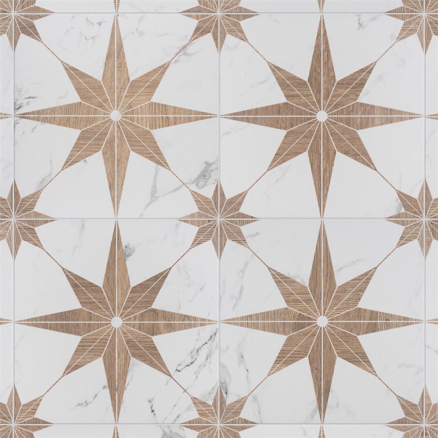 SomerTile - Llama Stella Loire 10&quot; x 10&quot; Porcelain Tile - Noce