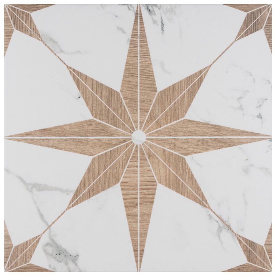 SomerTile - Llama Stella Loire 10&quot; x 10&quot; Porcelain Tile - Noce