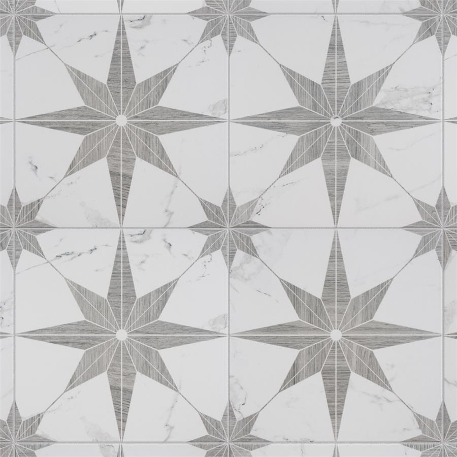 SomerTile - Llama Stella Loire 10&quot; x 10&quot; Porcelain Tile - Silver Smoke