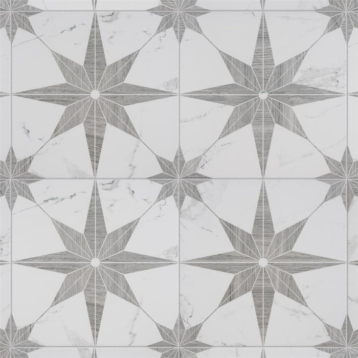 SomerTile - Llama Stella Loire 10" x 10" Porcelain Tile - Silver Smoke