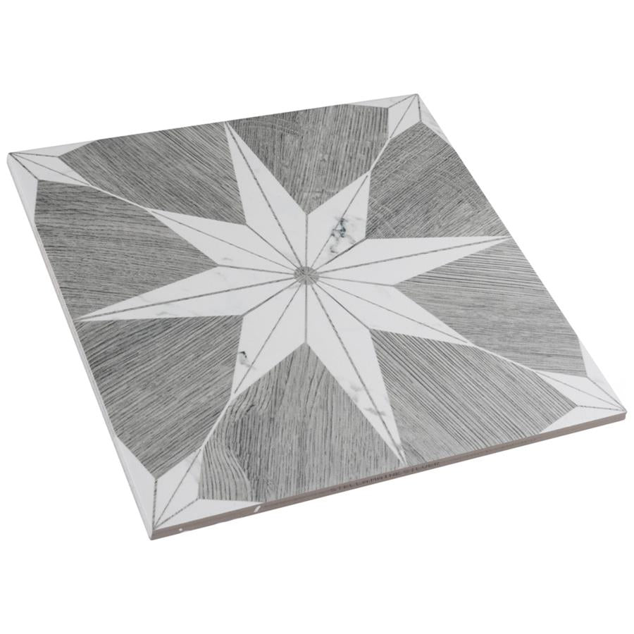 SomerTile - Llama Stella Loire 10&quot; x 10&quot; Porcelain Tile - Verso Silver Smoke