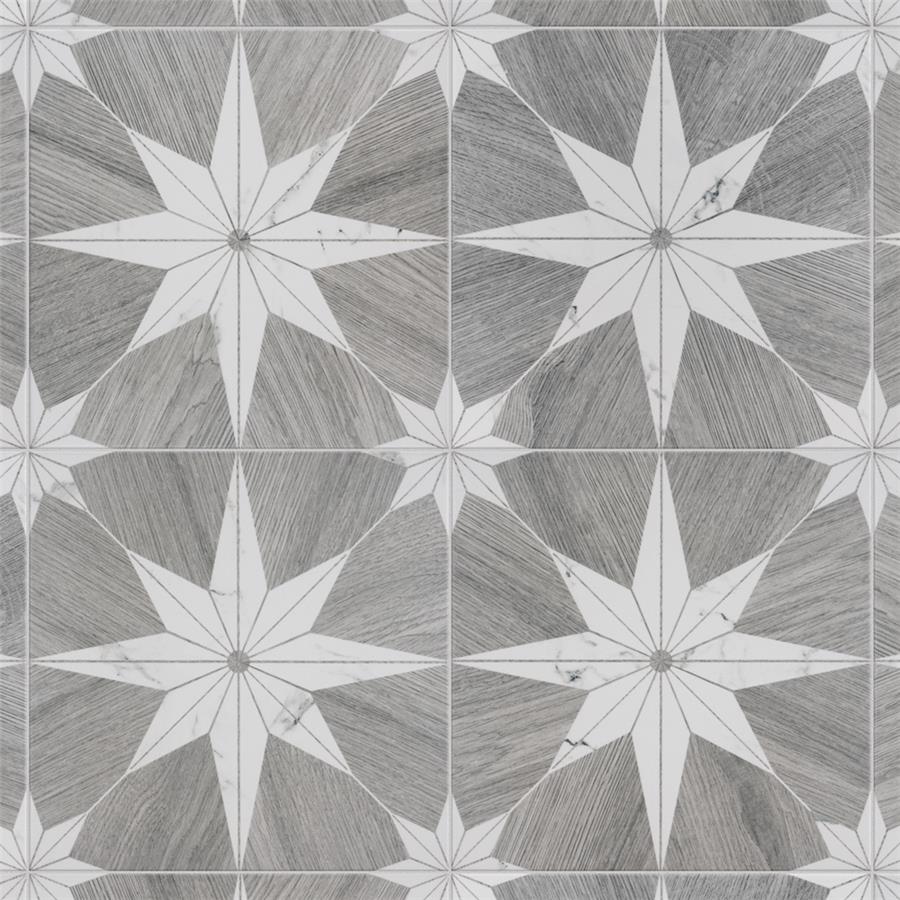 SomerTile - Llama Stella Loire 10&quot; x 10&quot; Porcelain Tile - Verso Silver Smoke