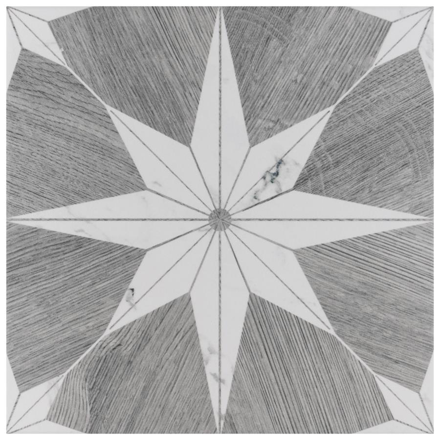 SomerTile - Llama Stella Loire 10&quot; x 10&quot; Porcelain Tile - Verso Silver Smoke