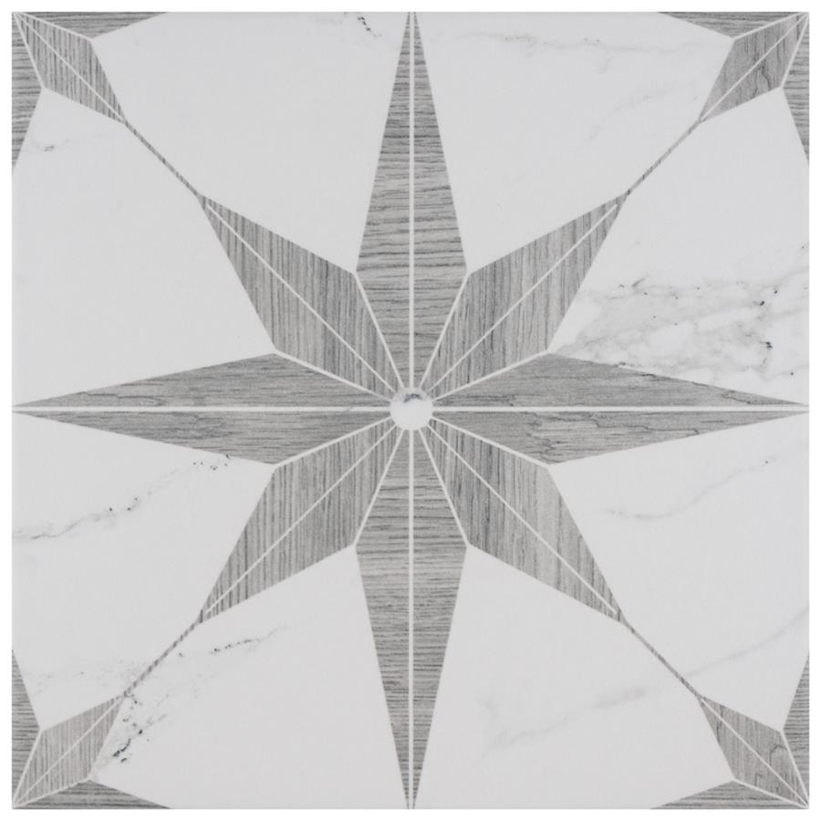 SomerTile - Llama Stella Loire 10&quot; x 10&quot; Porcelain Tile - Silver Smoke