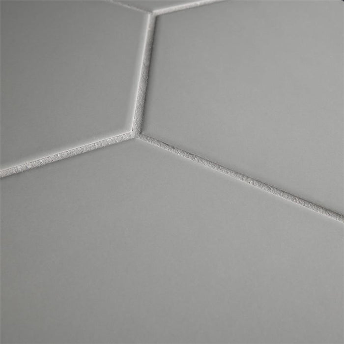 SomerTile - Textile Basic 9" x 10" Porcelain Hex Tile - Silver 2