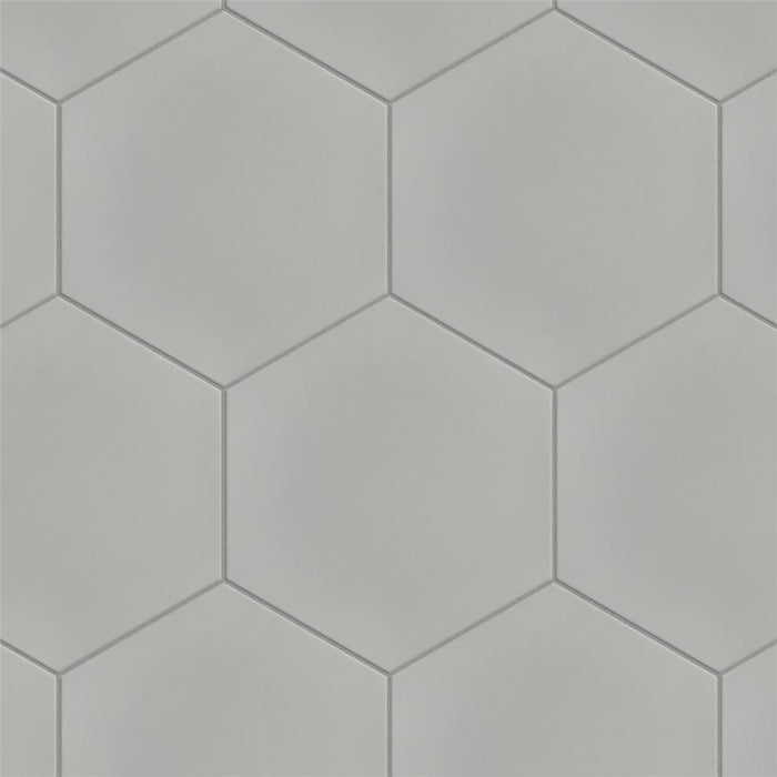 SomerTile - Textile Basic 9" x 10" Porcelain Hex Tile - Silver 5