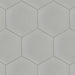 SomerTile - Textile Basic 9" x 10" Porcelain Hex Tile - Silver 5