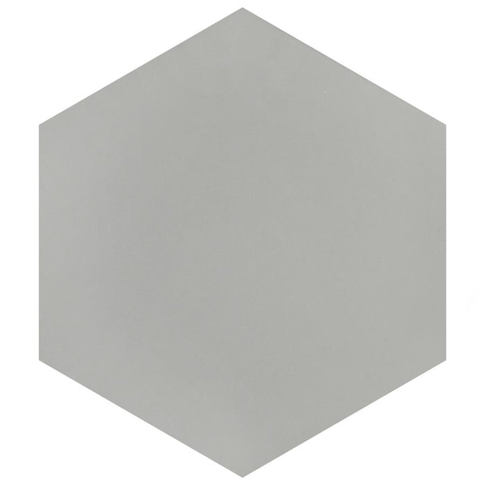 SomerTile - Textile Basic 9" x 10" Porcelain Hex Tile - Silver