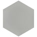 SomerTile - Textile Basic 9" x 10" Porcelain Hex Tile - Silver