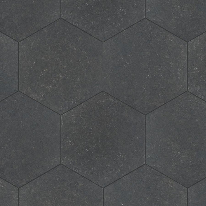 SomerTile - Traffic 9" x 10" Porcelain Hex Tile - Dark