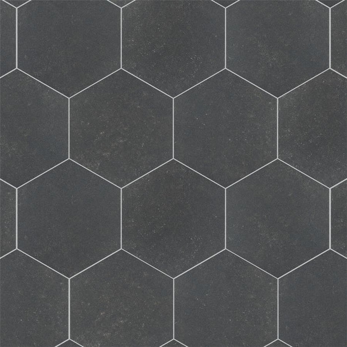 SomerTile - Traffic 9" x 10" Porcelain Hex Tile - Dark
