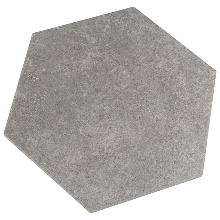 SomerTile - Traffic 9" x 10" Porcelain Hex Tile - Grey