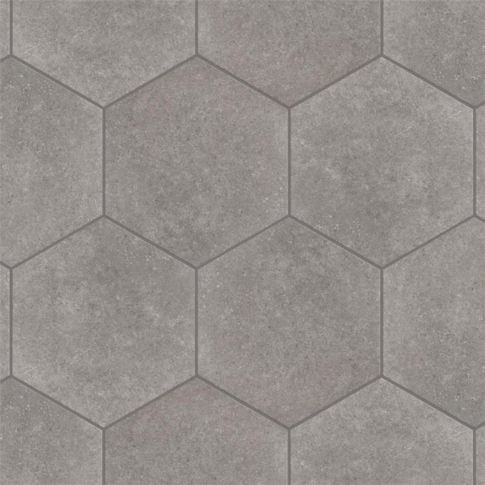 SomerTile - Traffic 9" x 10" Porcelain Hex Tile - Grey