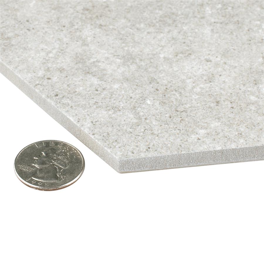 SomerTile - Traffic 9&quot; x 10&quot; Porcelain Hex Tile - Silver