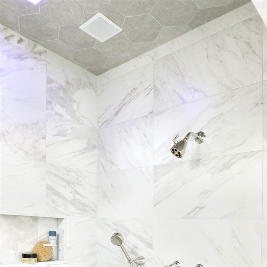 SomerTile - Traffic 9&quot; x 10&quot; Porcelain Hex Tile - Silver ceiling installation