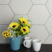 SomerTile - Vintage 9" x 10" Porcelain Hex Tile - Blanco wall installation