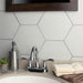 SomerTile - Vintage 9" x 10" Porcelain Hex Tile - Blanco wall installation