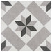 SomerTile - Vintage 10" x 10" Porcelain Hex Tile - Star Grey