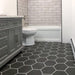 SomerTile - Vintage 9" x 10" Porcelain Hex Tile - Marengo floor installation