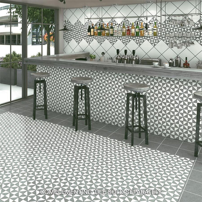 SomerTile - Vintage 10" x 10" Porcelain Hex Tile - Marengo floor installation