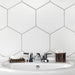 SomerTile - Textile Basic 9" x 10" Porcelain Hex Tile - White 2