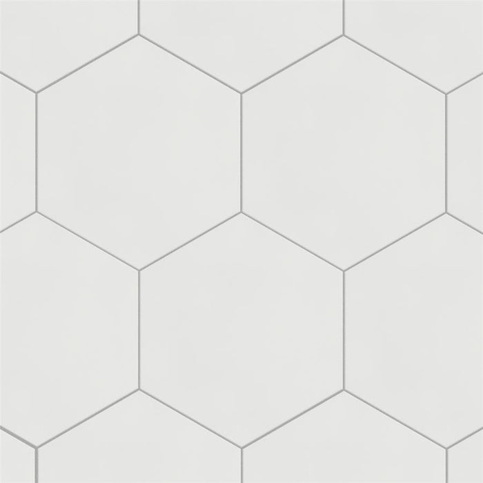 SomerTile - Textile Basic 9" x 10" Porcelain Hex Tile - White 5