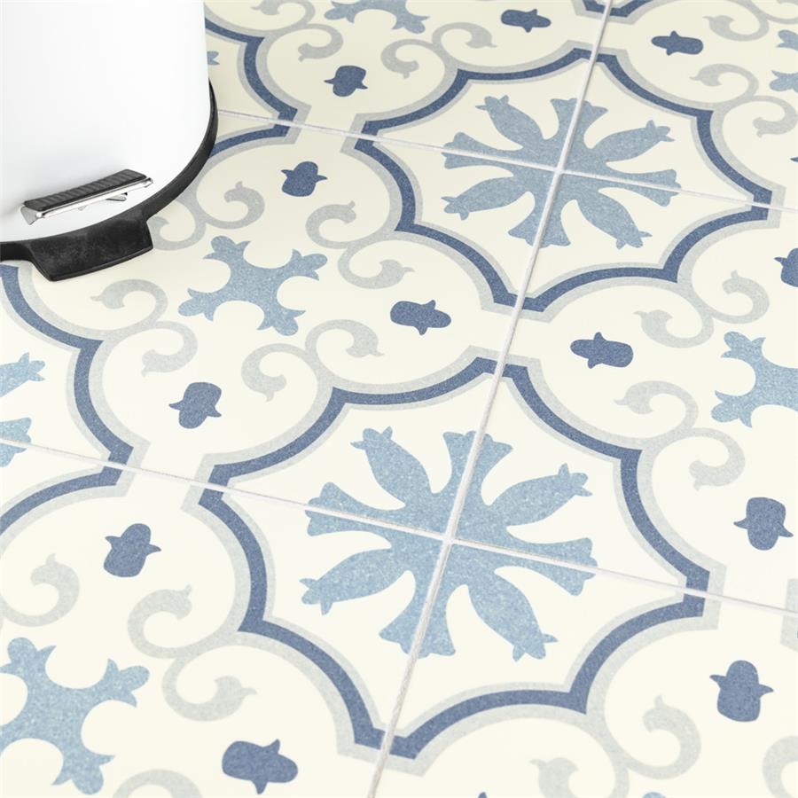 SomerTile - Monteca 10&quot; x 10&quot; Porcelain Tile - Blue floor installation