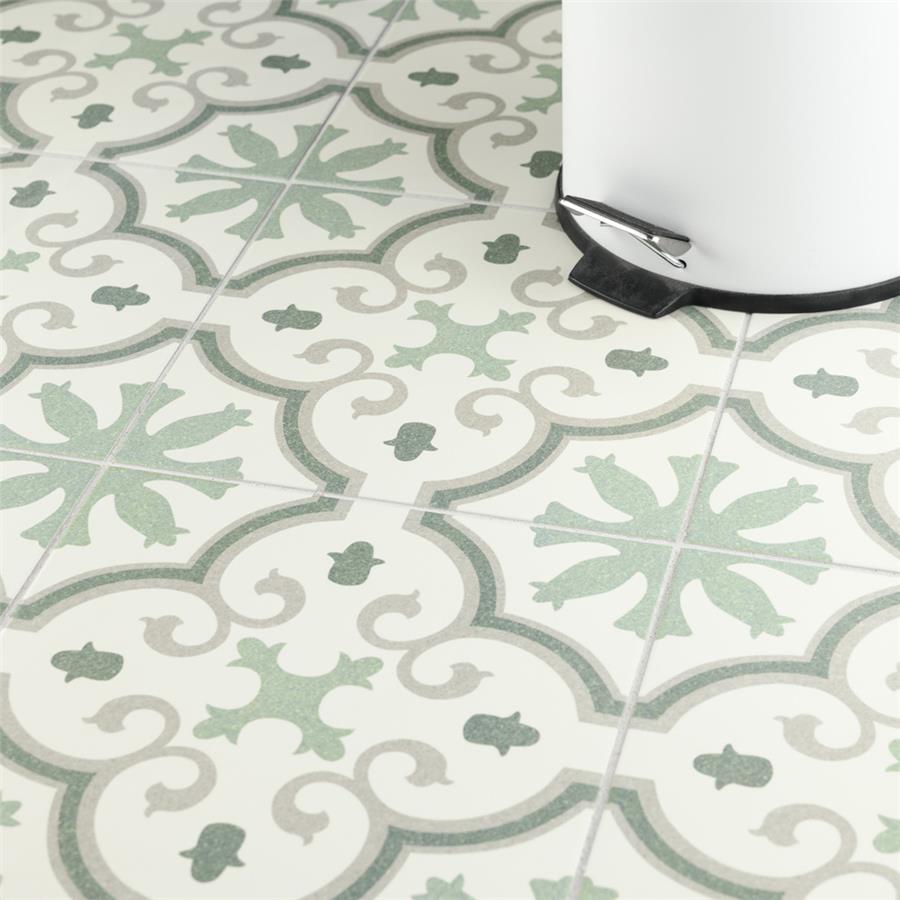 SomerTile - Monteca 10&quot; x 10&quot; Porcelain Tile - Green floor installation