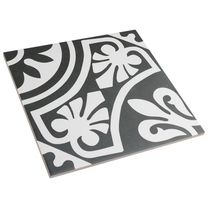 SomerTile - Majestic 10" x 10" Porcelain Tile - Tiena Black