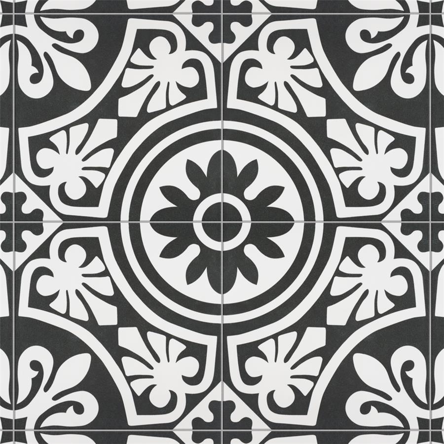 SomerTile - Majestic 10&quot; x 10&quot; Porcelain Tile - Tiena Black