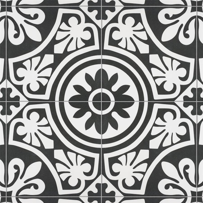 SomerTile - Majestic 10" x 10" Porcelain Tile - Tiena Black