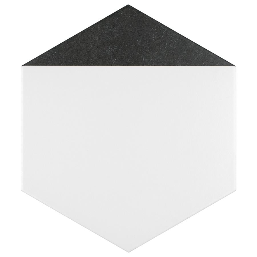 SomerTile - Peak 9&quot; x 10&quot; Porcelain Hex Tile - Nero