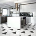 SomerTile - Peak 9" x 10" Porcelain Hex Tile - Nero floor installation