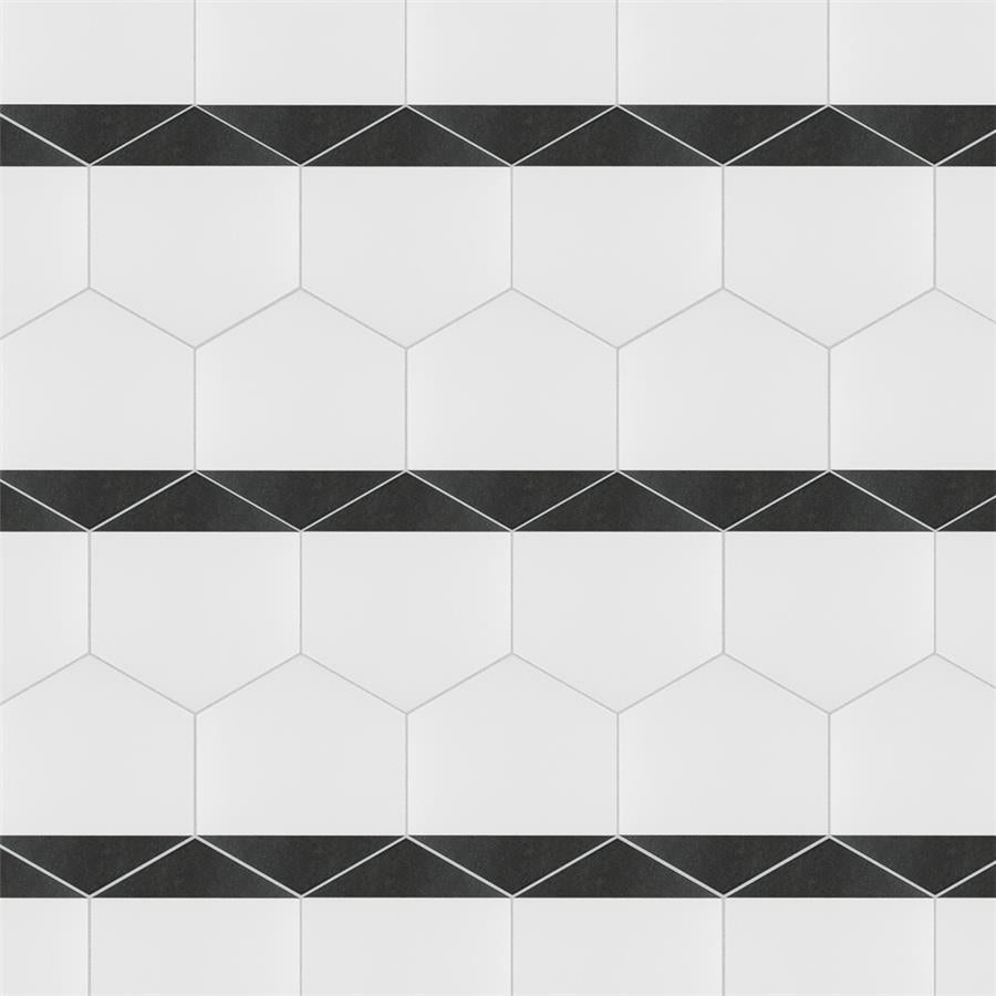 SomerTile - Peak 9&quot; x 10&quot; Porcelain Hex Tile - Nero