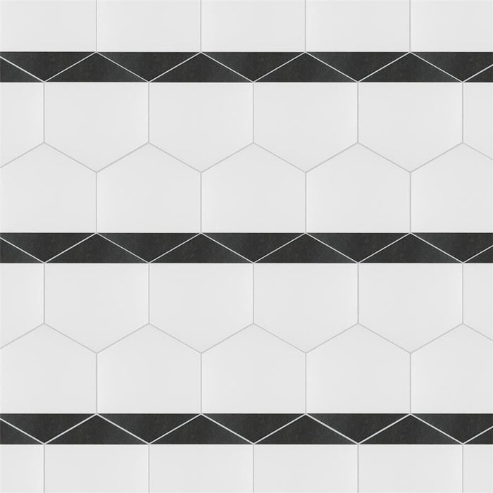 SomerTile - Peak 9" x 10" Porcelain Hex Tile - Nero